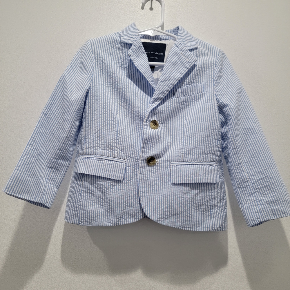 Janie and Jack Light Blue Striped Blazer Sz 3Y